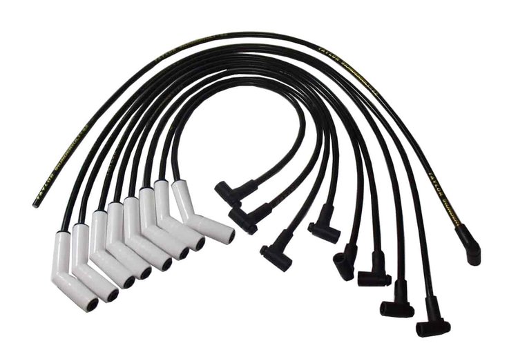 ThunderVolt 8.2 mm. Ignition Wire Set Ceramic Boot Race Fit Wire Set 90 deg. Black Chevy SB Under Headers HEI