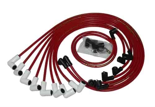 ThunderVolt 8.2 mm. Ignition Wire Set Ceramic Boot Race Fit Wire Set 90 deg. Red Chevy BB Under Headers Socket