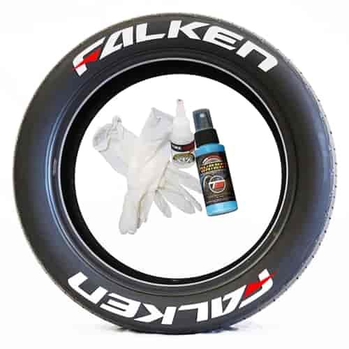 Falken with Red Dashes Tire Lettering