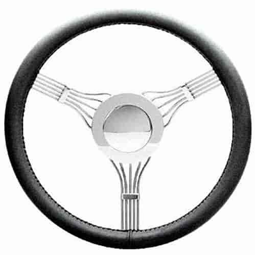 Banjo Steering Wheel Black Leather Wrap