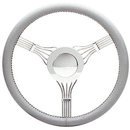 Banjo Steering Wheel Light Gray Leather Wrap