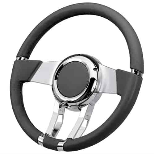 Waterfall Steering Wheel Slate Gray Leather Wrap