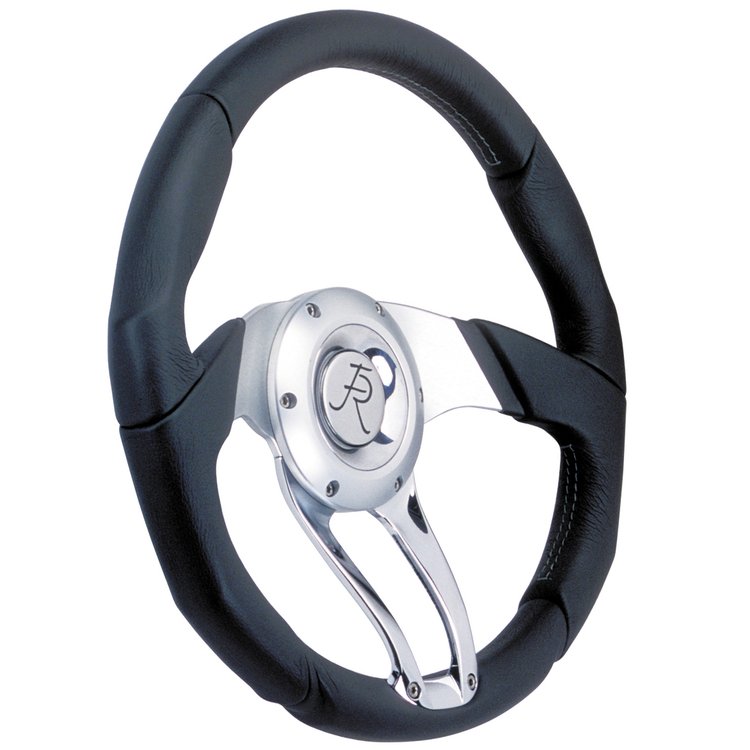 Cascade Steering Wheel Dark Gray Leather Wrap