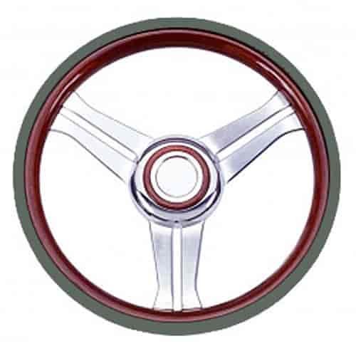 Navigator Steering Wheel Combination Wood & Light Grey Leather