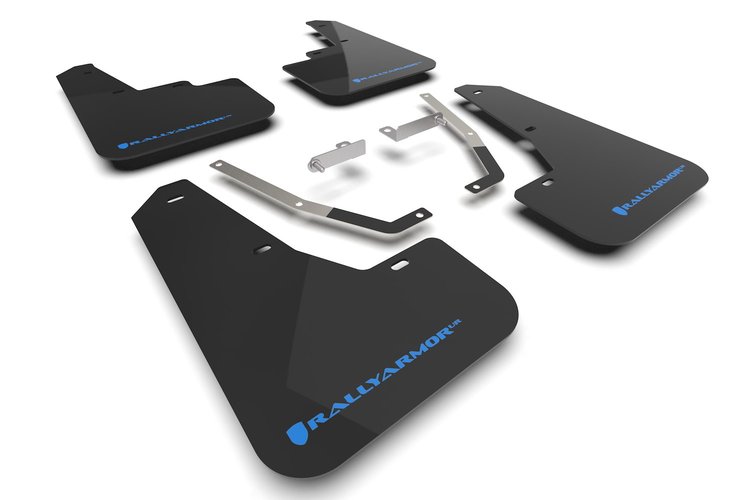 MF106URBLKNB Mud Flap Kit Fits Select Subaru Crosstrek Lift/AT - Blue Logo