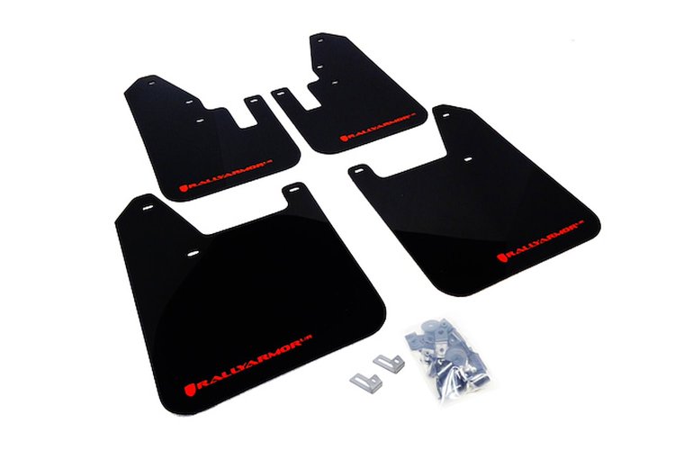 MF13URBLKRD Mud Flap Kit for 1998-2002 Subaru Forester - Red Logo