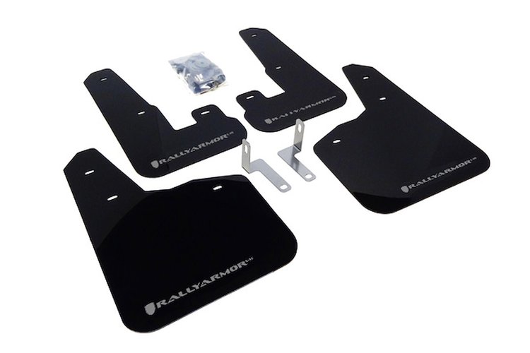 MF14URBLKSIL Mud Flap Kit for 2010-2014 Subaru Legacy 2.5i, 3.6R - Silver Logo