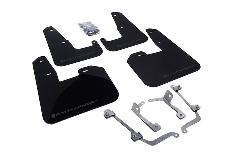 MF15URBLKGRY Mud Flap Kit for 2011-2014 Subaru WRX Hatchback / 2008-2014 Subaru STI Hatchback - Grey Logo