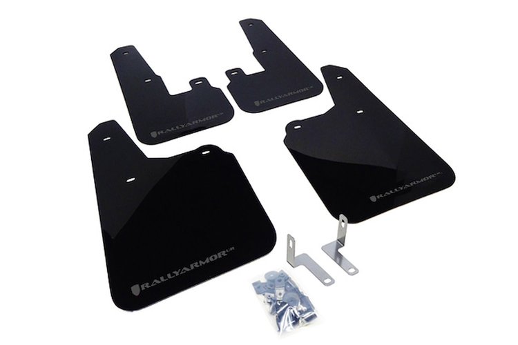 MF16URBLKGRY Mud Flap Kit for 2010-2014 Subaru Outback 2.5i, 3.6R - Grey Logo