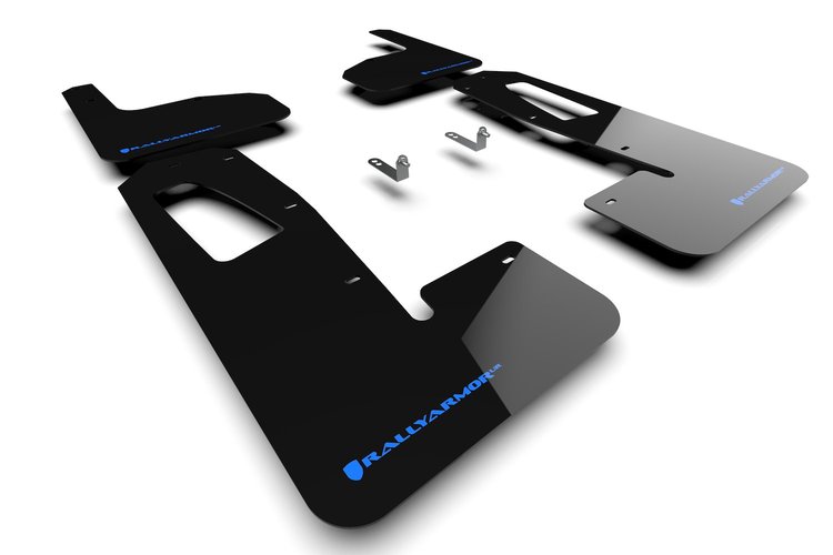 MF18URBLKNB Mud Flap Kit for 2022 Rivian R1T - Light Blue Logo
