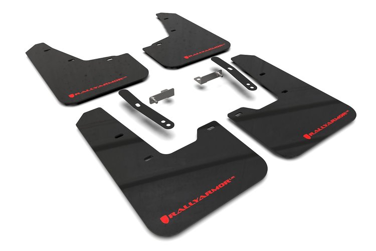 MF21URBLKRD Mud Flap Kit Fits Select KIA Niro - Red Logo