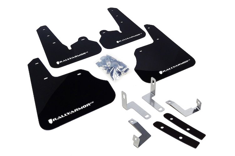 MF22URBLKWH Mud Flap Kit for 2012-2016 Subaru Impreza Limited, Premium, Sport - White Logo