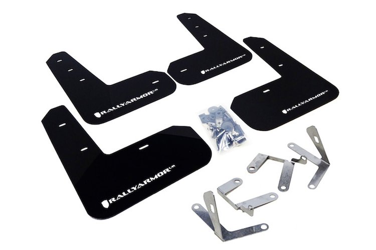 MF23URBLKWH Mud Flap Kit for 2013-2016 Toyota FR-S / 2013-2019 Subaru BRZ - White Logo