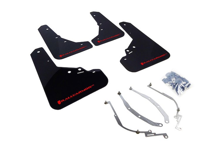 MF25URBLKRD Mud Flap Kit for 2012-2019 Fiat Fiat 500 Abarth, 500T, Sport - Red Logo