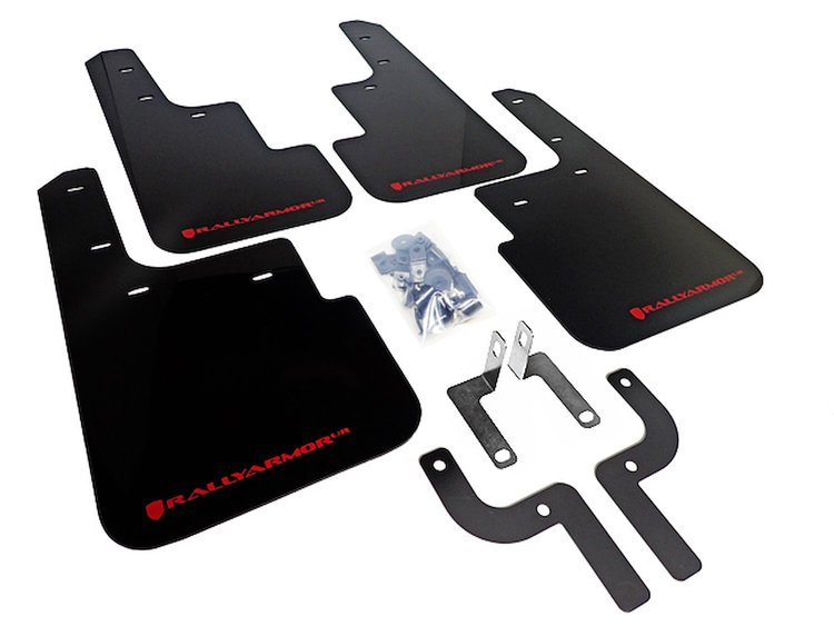 MF33URBLKRD Mud Flap Kit for 2010-2019 Mitsubishi Outlander Sport Outlander Sport/ASX/RVR - Red Logo