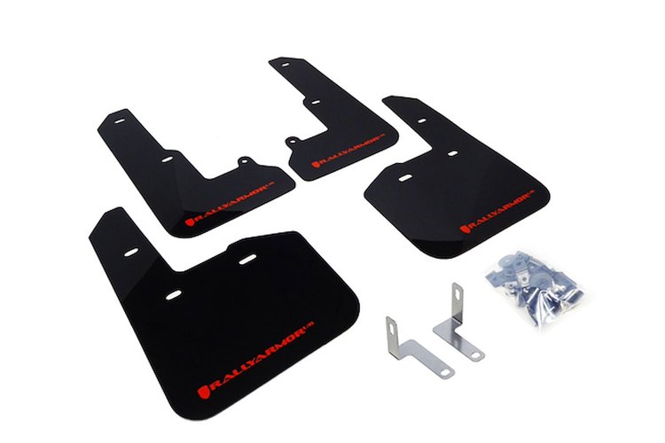 MF34URBLKRD Mud Flap Kit for 2015-2019 Subaru Legacy 2.5i, 2.5i Premium, 2.5i Limited, 3.6R Limited - Red Logo