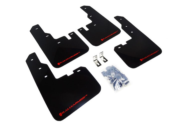 MF44URBLKRD Mud Flap Kit for 2016-2018 Toyota RAV4 - Red Logo