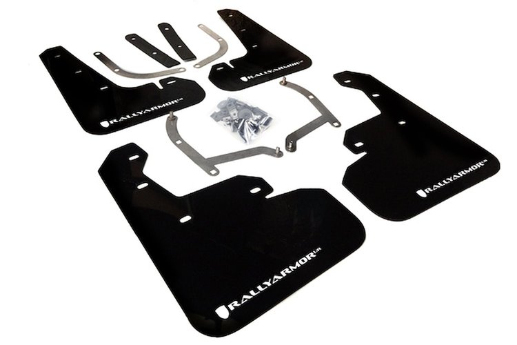MF45URBLKWH Mud Flap Kit for 2017-2023 Subaru Impreza Limited, Premium, Sport - White Logo