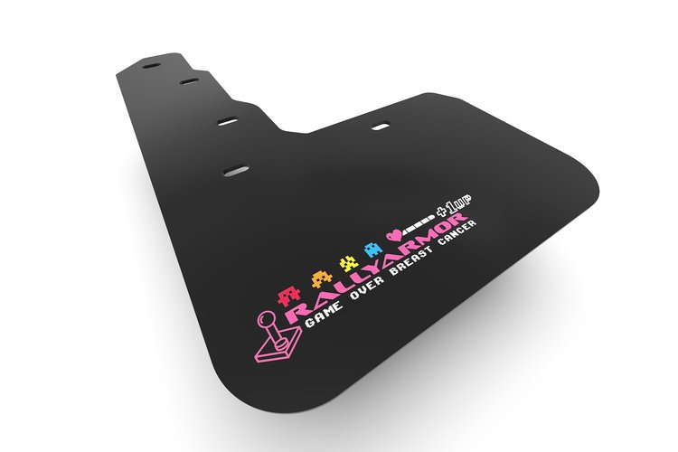 MF46-BCE22-BLK/PK Mud Flap Kit with BCE Logo for 2018-2023 Subaru Crosstrek - Breast Cancer Logo