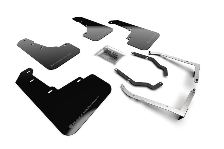 MF46LTURBLKG Mud Flap Kit for 2018-2019 Subaru Crosstrek Limited, Premium, Sport - Grey Logo