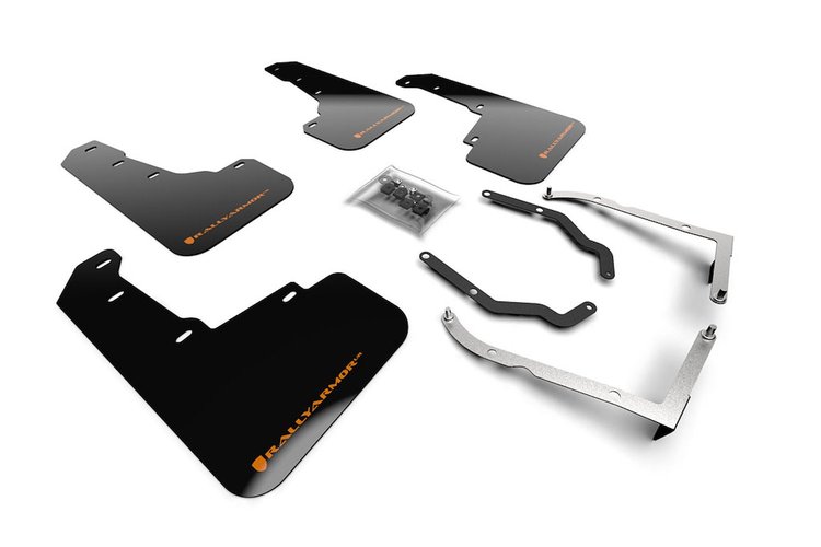 MF46LTURBLKO Mud Flap Kit for 2018-2019 Subaru Crosstrek Limited, Premium, Sport - Orange Logo