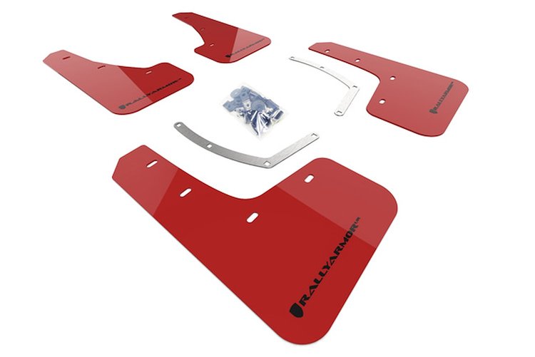MF49URRDBLK Mud Flap Kit for 2018-2020 Subaru Ascent - Red Mud Flap/Black Logo