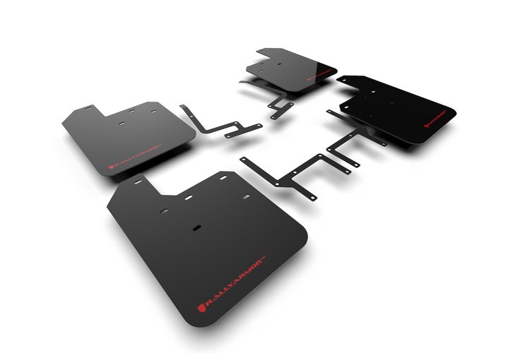 MF54URBLKRD Mud Flap Kit for 2018-22 Jeep JL Wrangler, Rubicon, Sahara, Sport, Sport S, 4xe - Red Logo
