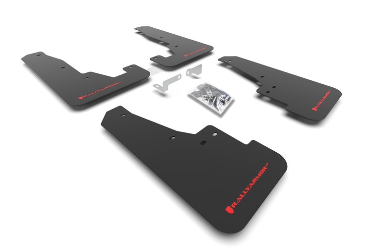 MF55URBLKRD Mud Flap Kit for 2016-22 Dodge Durango GT/RT/SRT/SXT - Red Logo