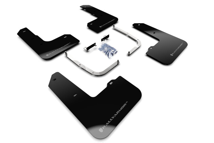 MF57URBLKGRY Mud Flap Kit Fits Select Hyundai Veloster Veloster N - Grey Logo