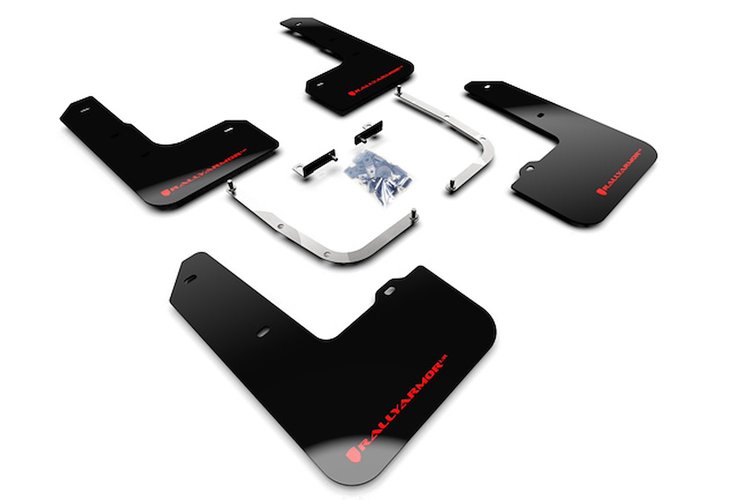 MF57URBLKRD Mud Flap Kit Fits Select Hyundai Veloster Veloster N - Red Logo