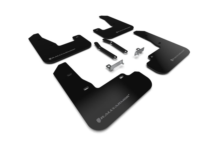 MF59URBLKGRY Mud Flap Kit Fits Select Hyundai Elantra Elantra GT N-line, i30 N - Grey Logo
