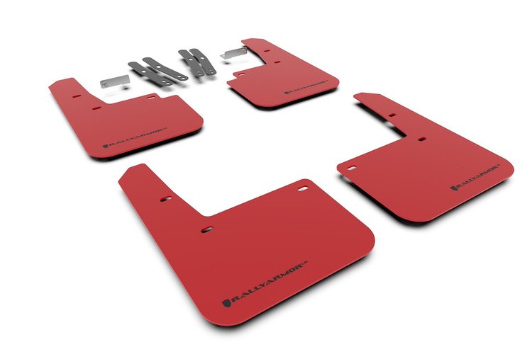 MF63URRDBLK Mud Flap Kit for 2021 Hyundai Kona Red Mud Flap/Black Logo - Red Mud Flap/Black Logo