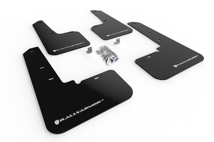 MF66URBLKWH Mud Flap Kit Fits Select Subaru Outback - White Logo
