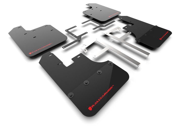 MF84BLKRD Mud Flap Kit for 2019-22 Jeep JT Gladiator - Red Logo
