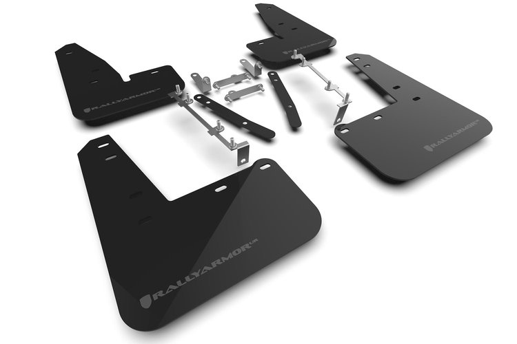 MF89URBLKDGR Mud Flap Kit Fits Select Toyota GR Corolla - Dark Grey Logo