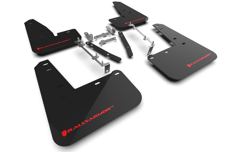 MF89URBLKRD Mud Flap Kit Fits Select Toyota GR Corolla - Red Logo