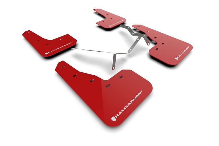 MF90URRDWH Mud Flap Kit for 2022 Honda Civic, Civic Si, Sport - Red Mud Flap/White Logo