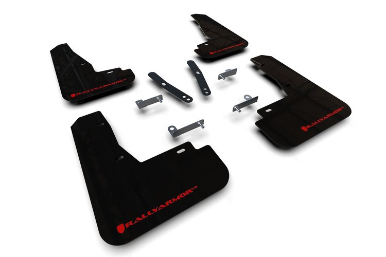MF91URBLKRD Mud Flap Kit Fits Select KIA EV6 - Red Logo