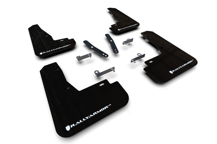 MF91URBLKWH Mud Flap Kit Fits Select KIA EV6 - White Logo
