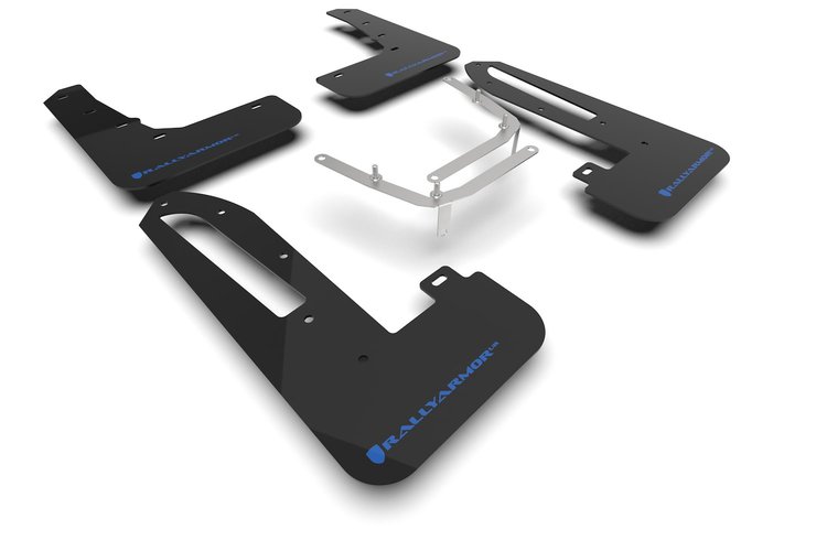 MF97URBLKNB Mud Flap Kit Fits Select Honda Civic Type R - Nitrous Blue Logo