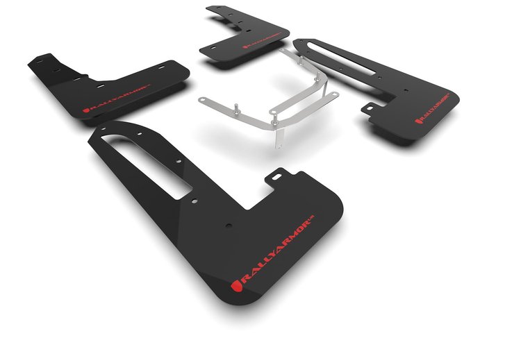 MF97URBLKRD Mud Flap Kit Fits Select Honda Civic Type R - Red Logo