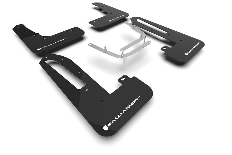 MF97URBLKWH Mud Flap Kit Fits Select Honda Civic Type R - White Logo