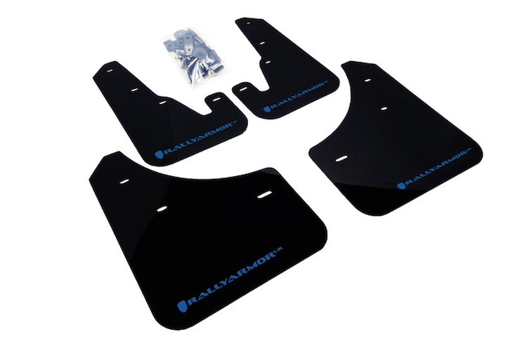 MF9URBLKBL Mud Flap Kit for 2004-2009 Mazda 3 I/Mazdaspeed/S - Blue Logo