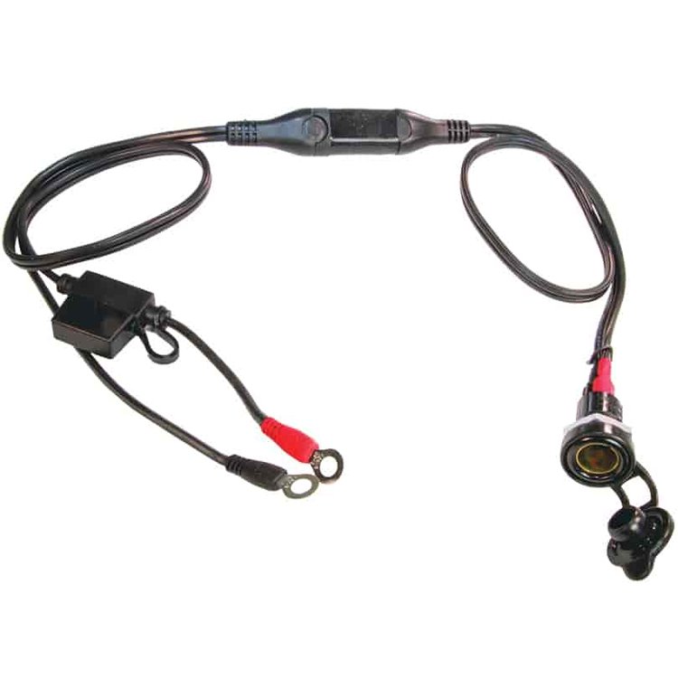 Battery Charging Adapter Cable [12 mm DIN Bike Socket to 1/4 in. (6 mm) Battery Ringlets]