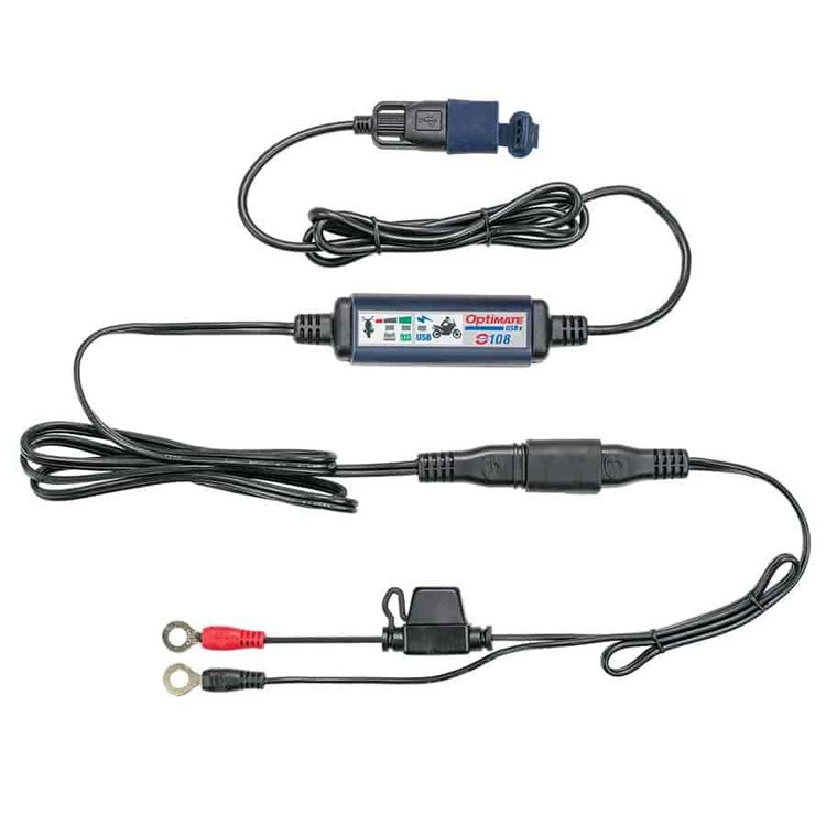 USB Charging Port and Battery Monitor Kit [Permanent Lead Connection 1/4 in. (6 mm) Ringlets]