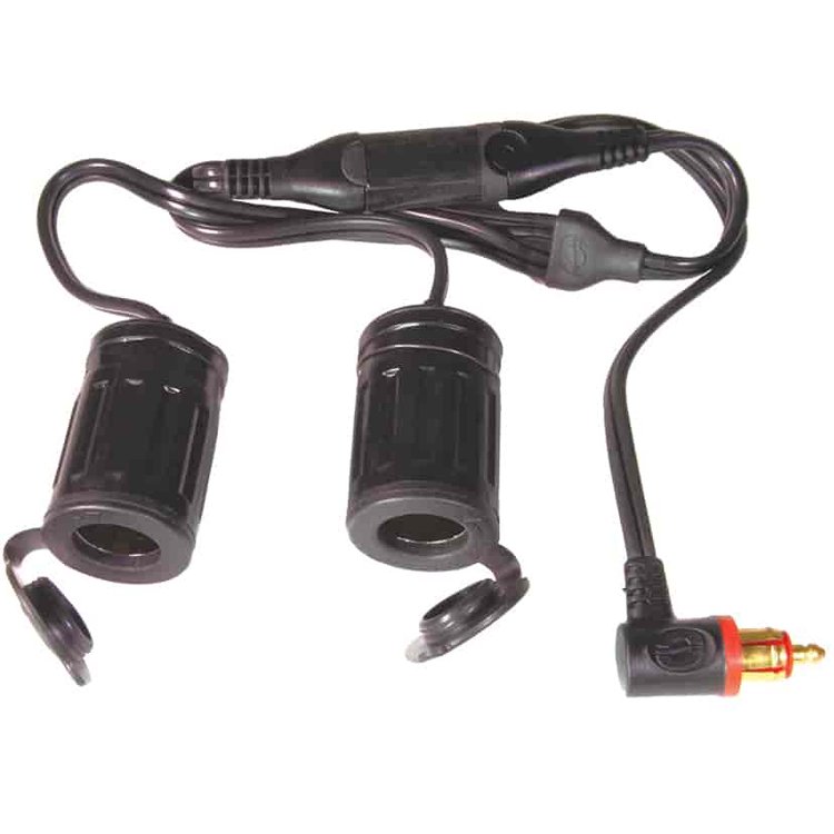 Socket Y-Splitter Cable [DIN Bike Plug to (2) 21 mm Auto Socket]