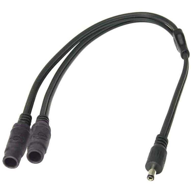 DC Connector Y-Splitter Cable [DC Plug to (2) DC 2.500 mm Socket]