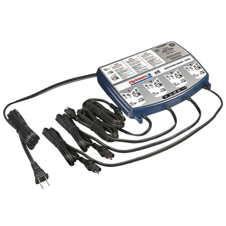 3 Quad Bank Automatic Battery Charger & Maintainer [0.8 Amps / 12 V]