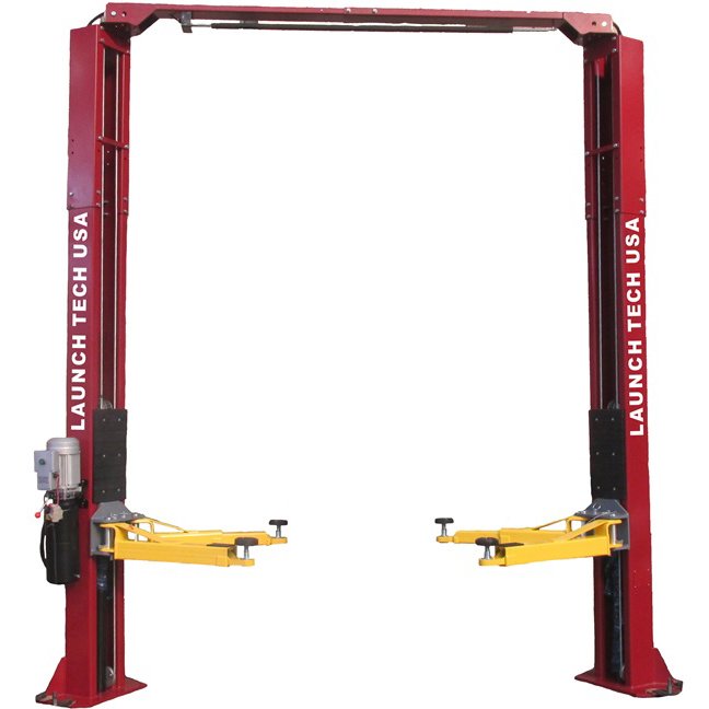 Launch 2-Post Asymmetrical Automotive Lift with 9,000 lbs. Lifting Capacity with Clear Floor