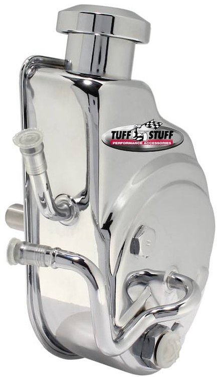 Saginaw Power Steering Pump GM Light Truck w/Hydro-Boost Power Brakes - Press-Fit Shaft - Chrome